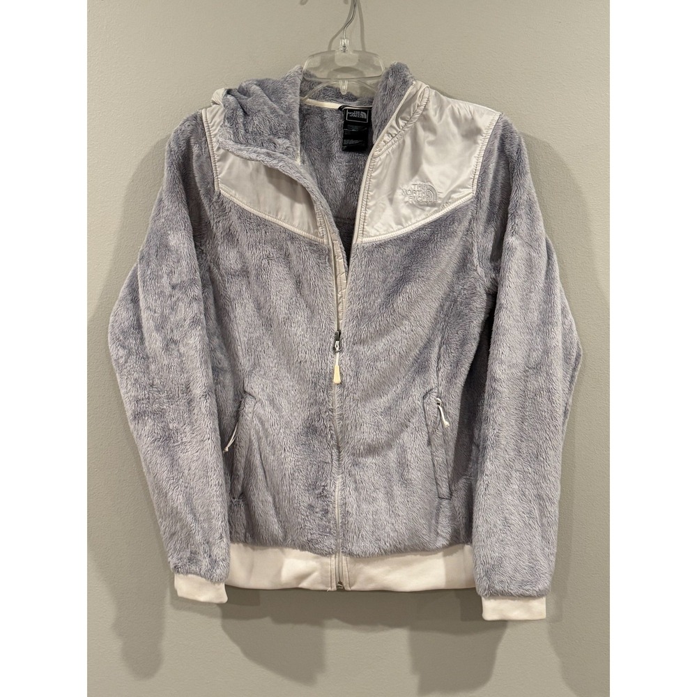 The North Face Women's Hooded Full Zip Jacket Fleece Gray Small